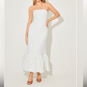 NWT oddmuse Strapless Peplum Midi Dress